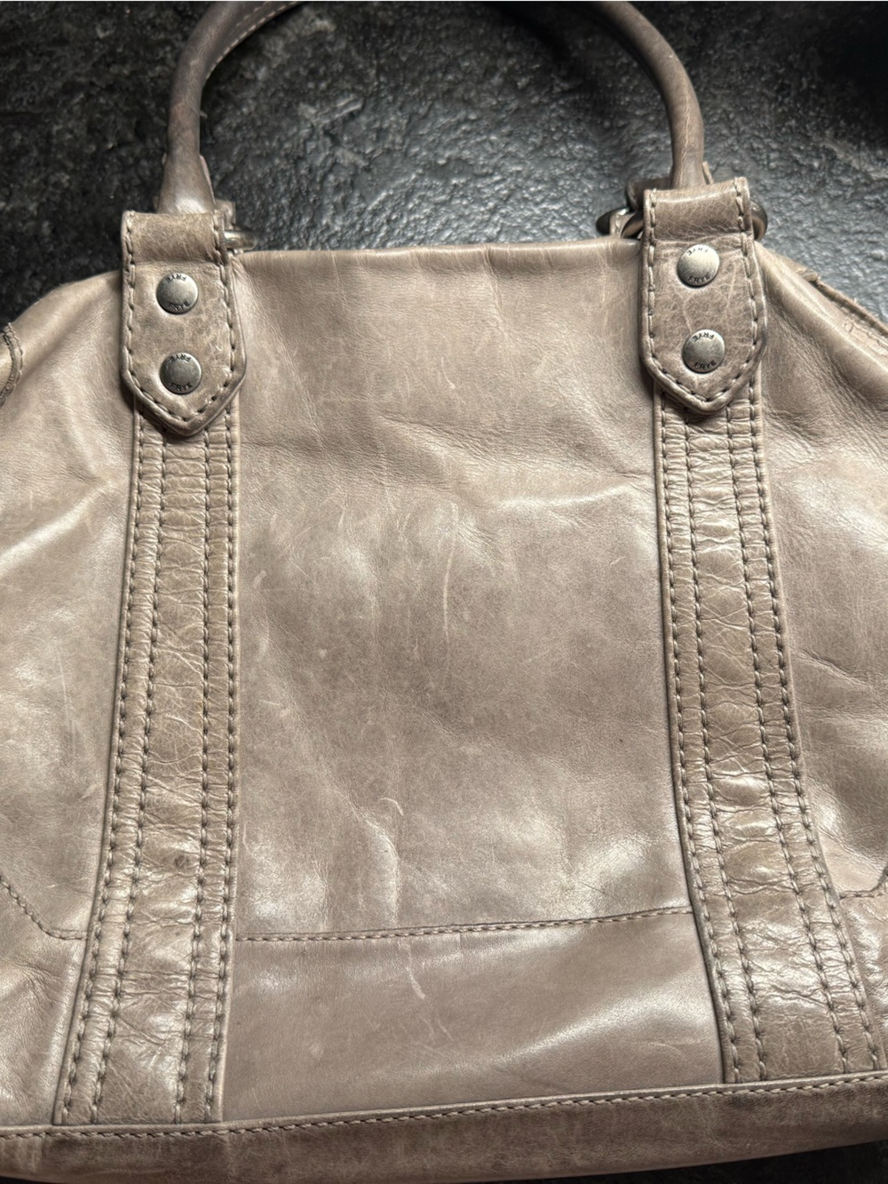 Frye Leather Tote in Taupe Gray
